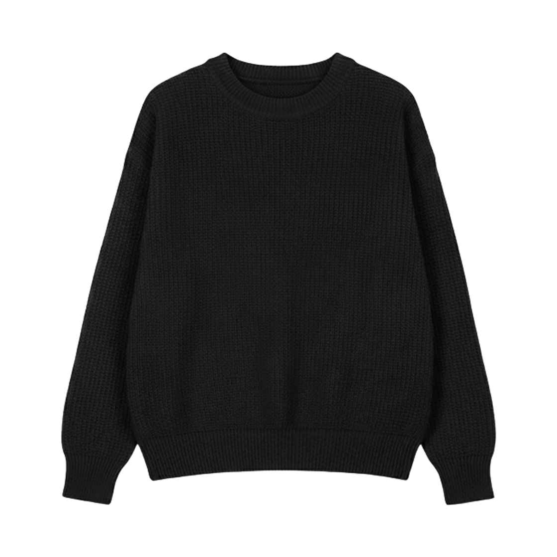 지크립 지크립 하찌조직 루즈핏 크루넥 니트 티셔츠 블랙(GCLIP Gclip Loose-Fit Crew Neck Knit T-Shirt Black)