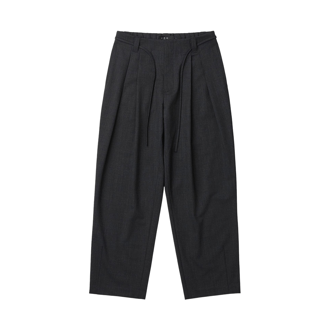 이로 생트 벨티드 투턱 와이드 슬랙스 다크 그레이(Iro Ceint Belted Two-Tuck Wide Slacks Dark Gray)