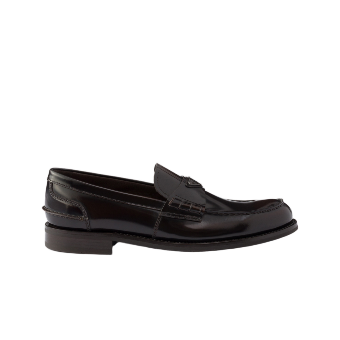 2DB223-055-F0DFH Prada Brushed Leather Loafers Burnt Brown