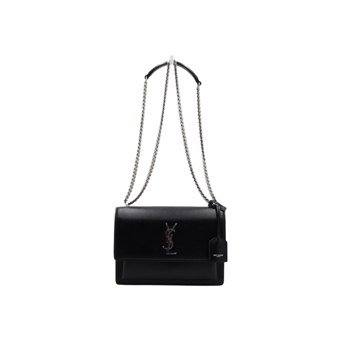 ITELGGVWVEH6 Saint Laurent Medium Sunset Monogram Silver Chain Shoulder Bag