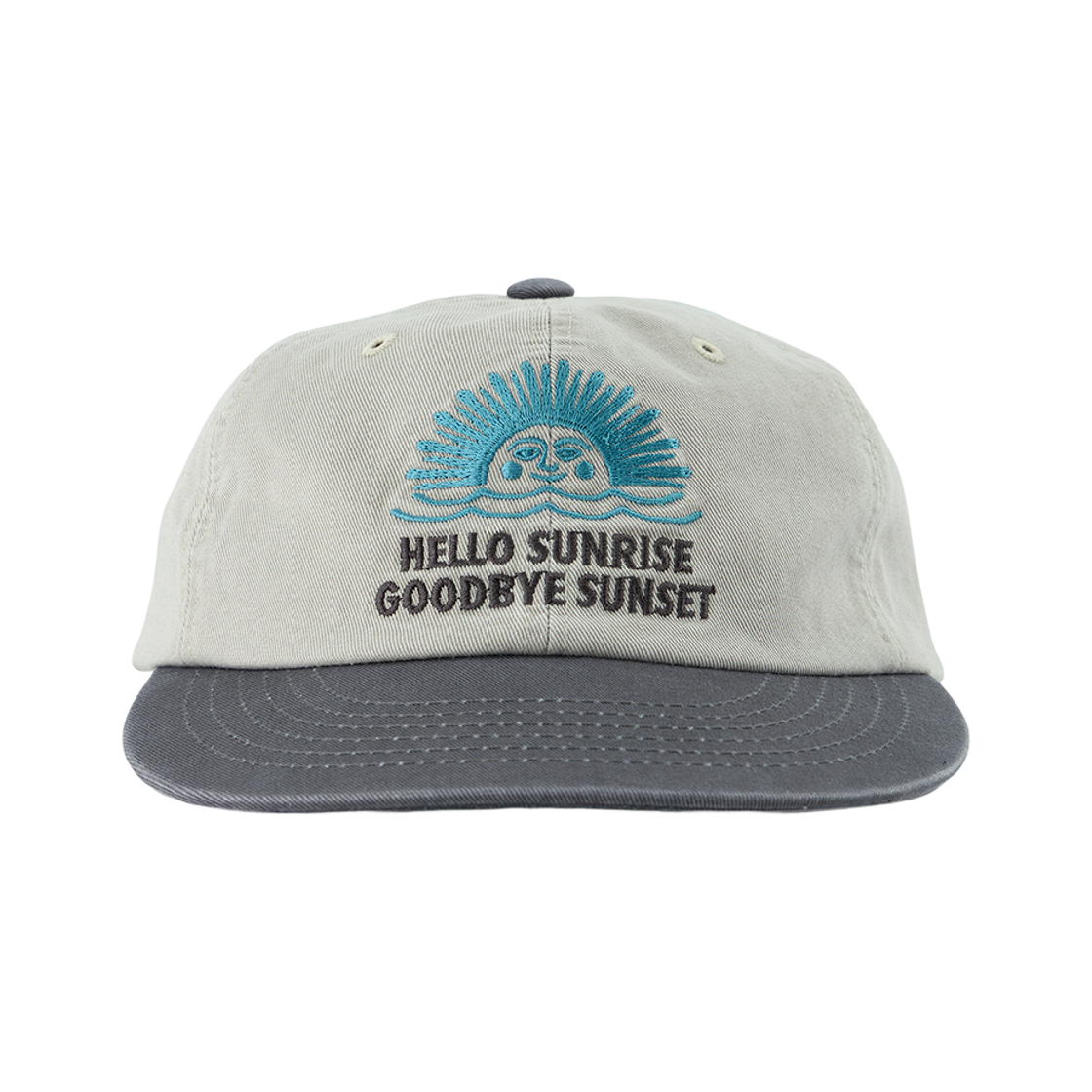 헬로선라이즈 90s 로고 6패널 캡 라이트 그레이 & 차콜(Hello Sunrise 90s Logo 6Panel Cap LIGHT GRAY & CHARCOAL)