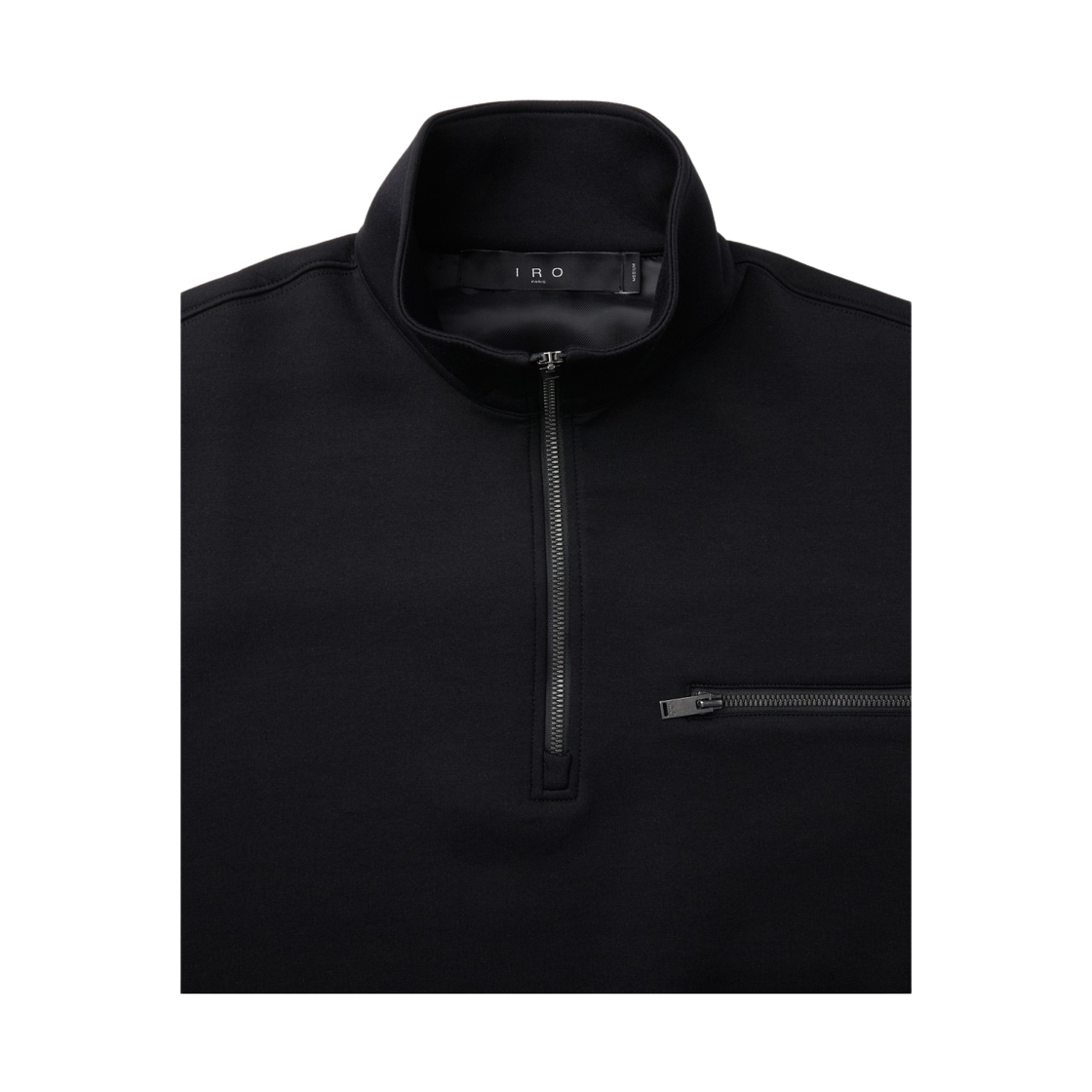 이로 미뉘 쿠션지 하프집업 티셔츠 블랙(Iro Minuit Cushion Fabric Half-Zip T-Shirt Black) - 4