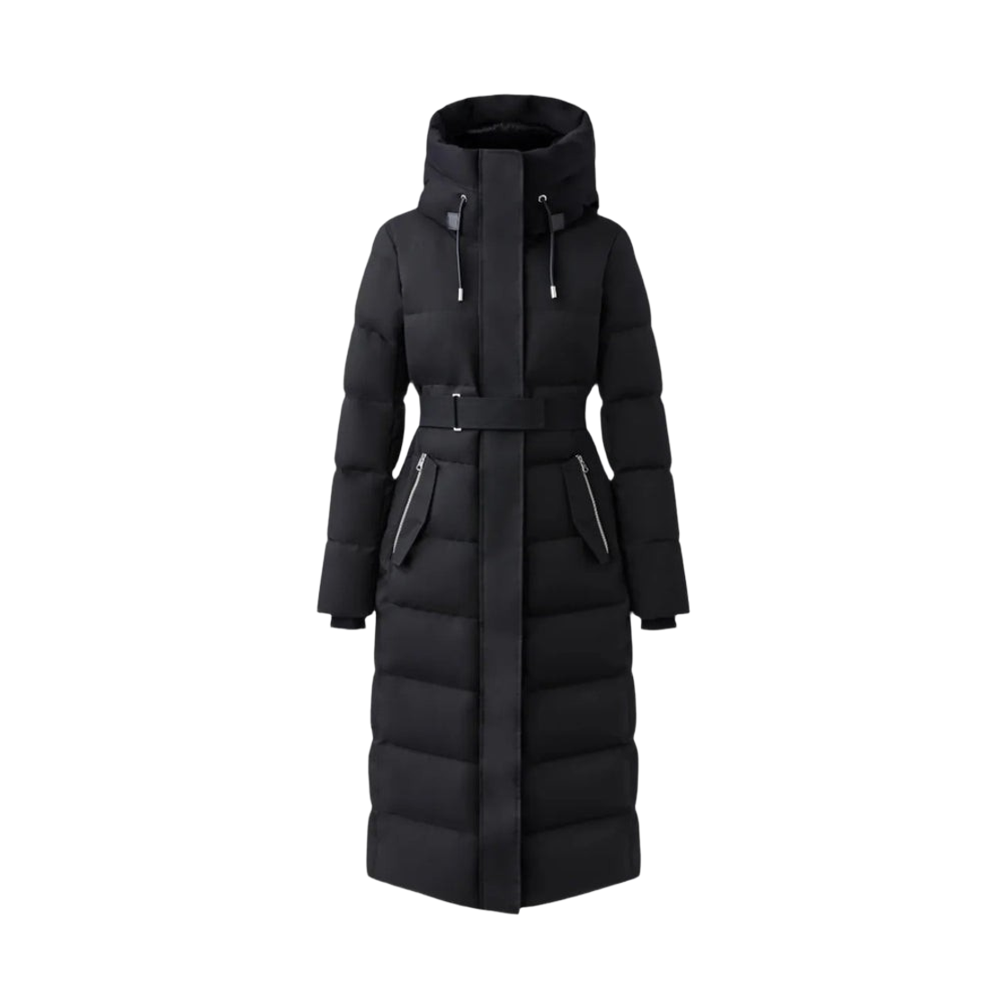 (W) 맥케이지 샤일라 리무버블 빕 투인원 롱 라인 다운 코트 블랙((W) Mackage Shyla 2-in-1 Long Line Down Coat with Removable Bib Black)