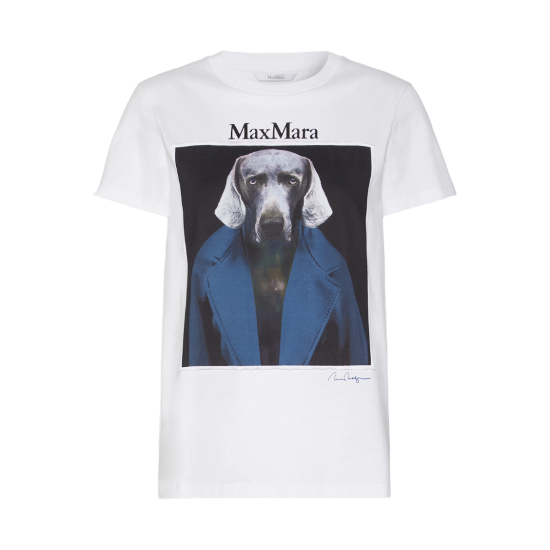 (W) 막스마라 칼카 코튼 티셔츠 화이트((W) Max Mara Calca Cotton T-Shirt White)