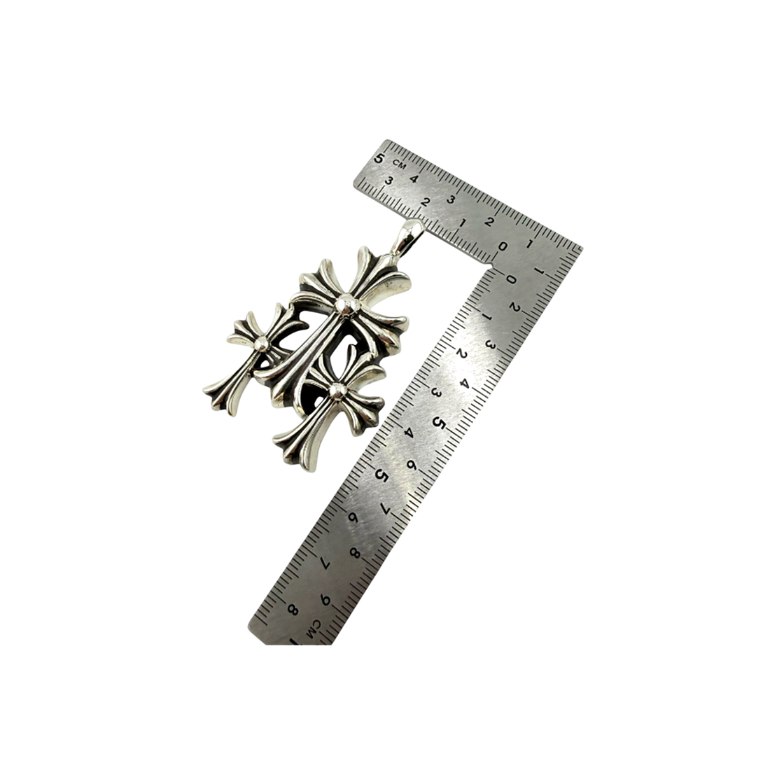 더도산 크롬하츠 트리니티 팬던트 실버(the dosan_ Chrome Hearts Trinity Cross Pendant) - 3