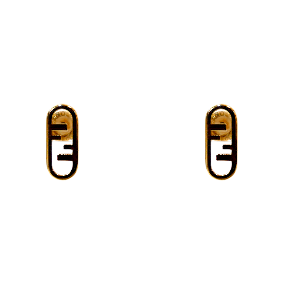 ITFAD9KVK9NW Fendi OLock Gold Earrings A-B63774