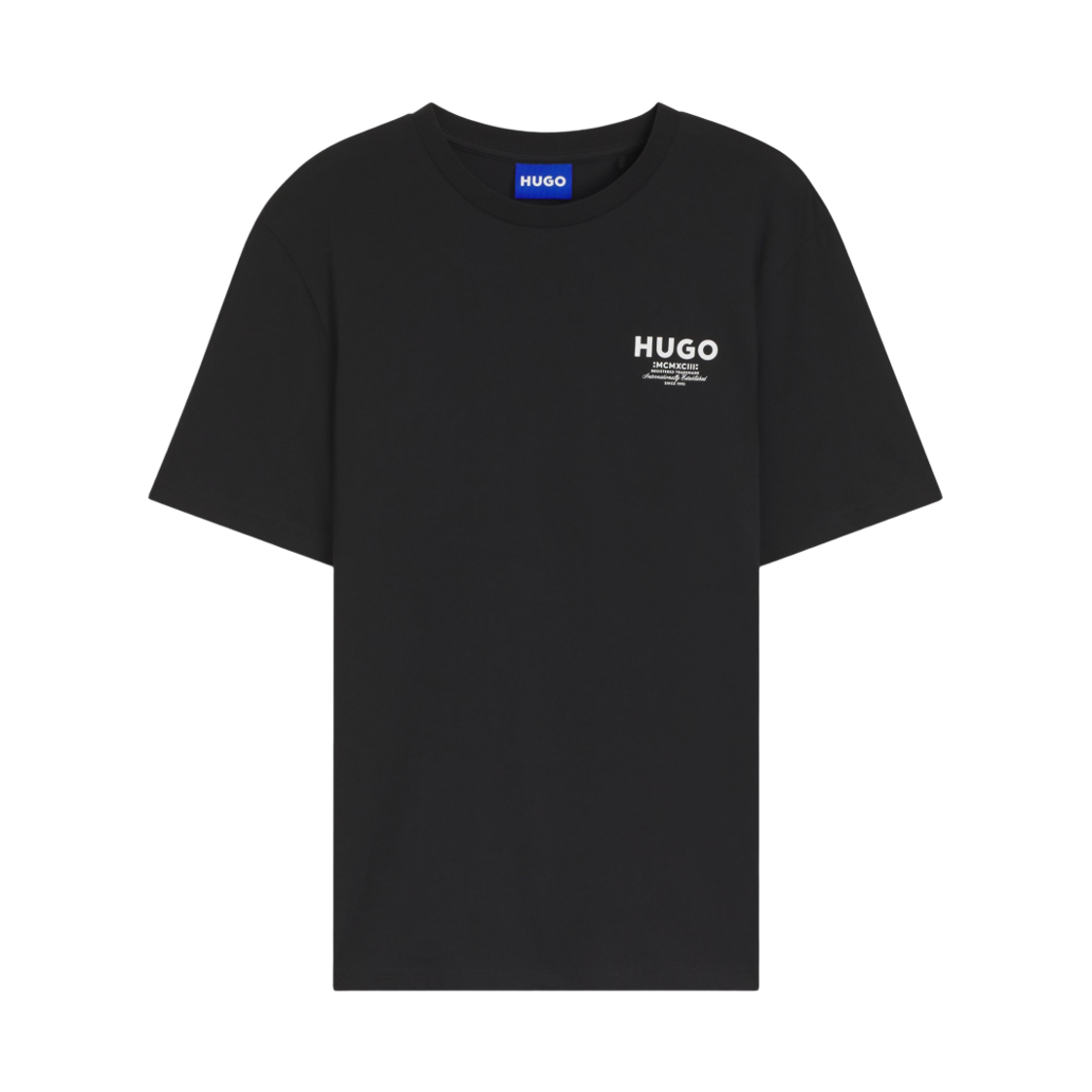휴고 보스 로고 프린트 코튼 레귤러 핏 티셔츠 블랙(Hugo Boss Logo Print Cotton Regular Fit T-Shirt Black) - 1