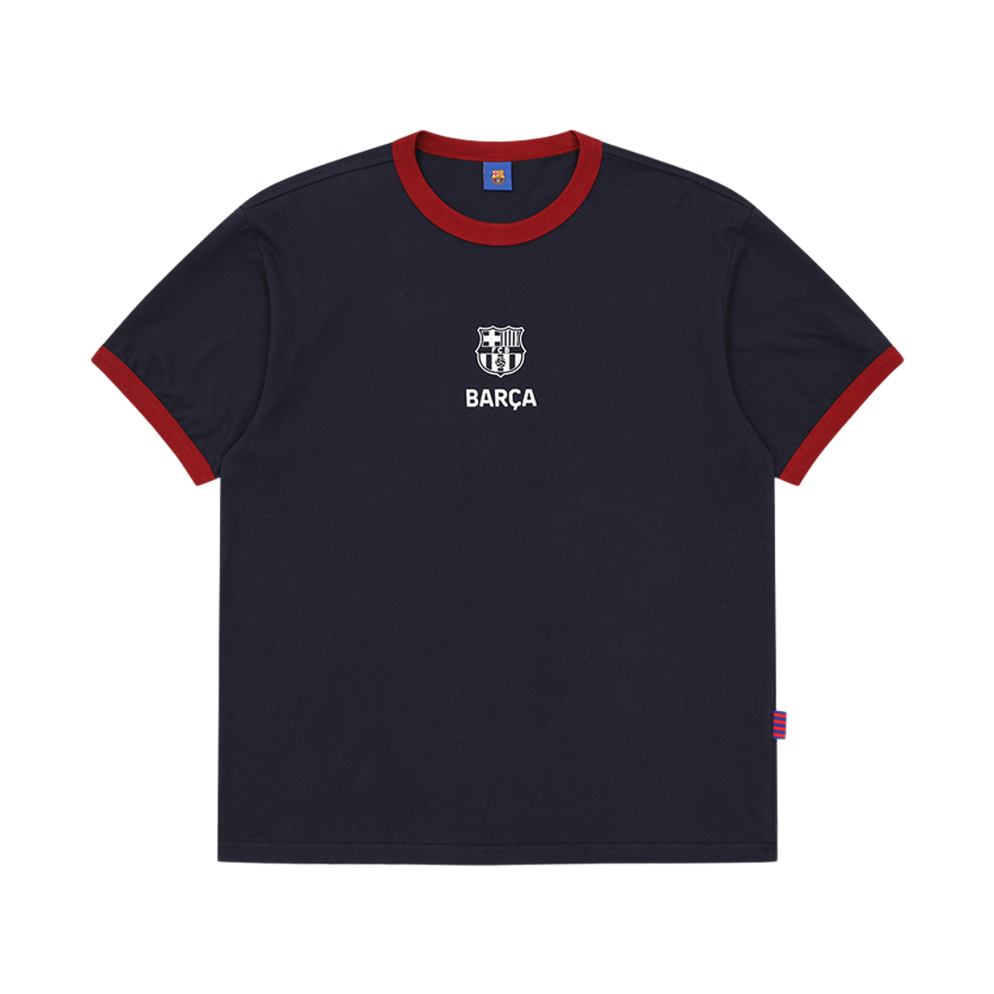 GBCFSS04 FC BARCELONA Print Ringer Short-Sleeve T-Shirt Navy