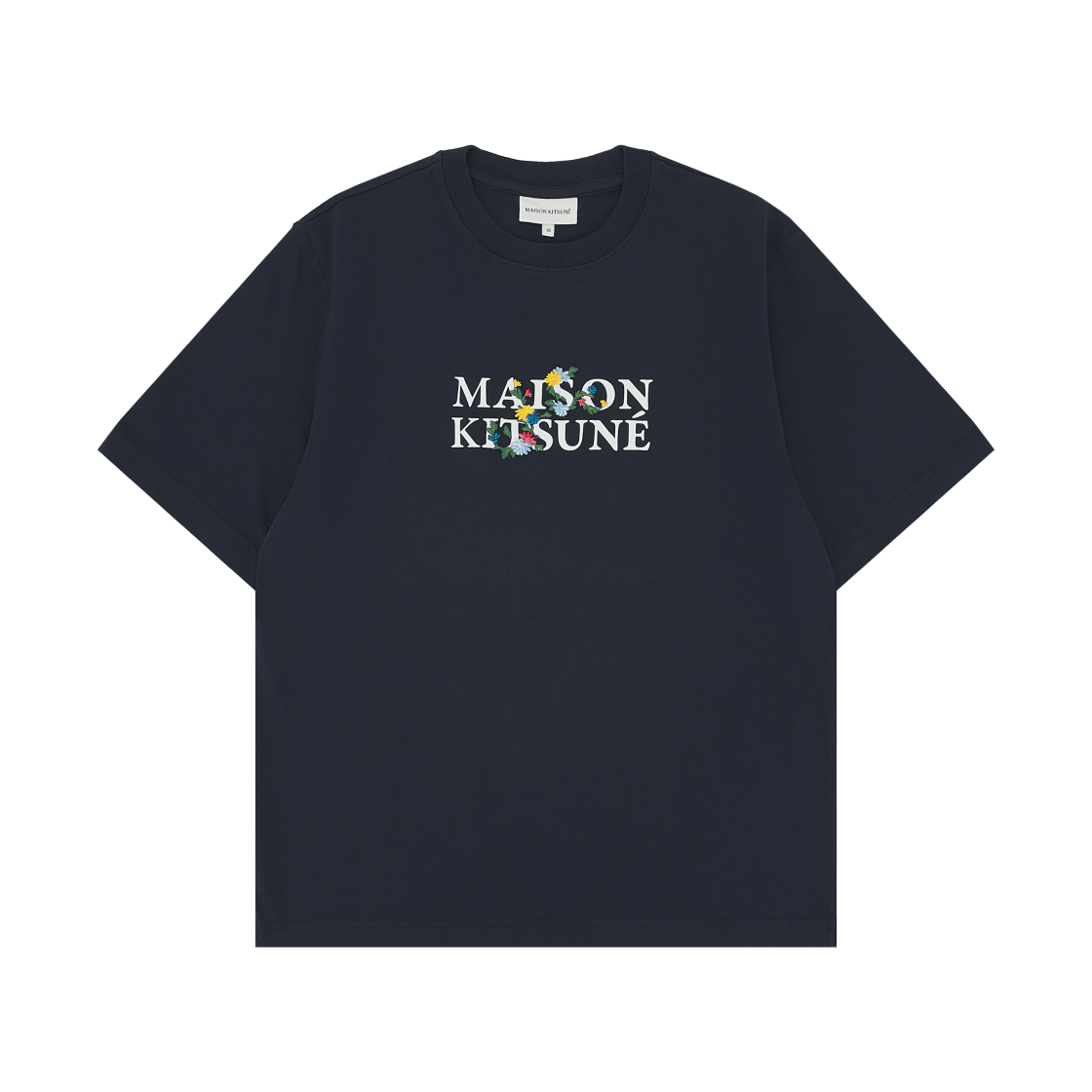 메종 키츠네 플라워 오버사이즈 티셔츠 네이비(Maison Kitsune Flowers Oversize T-Shirt Navy) - 1