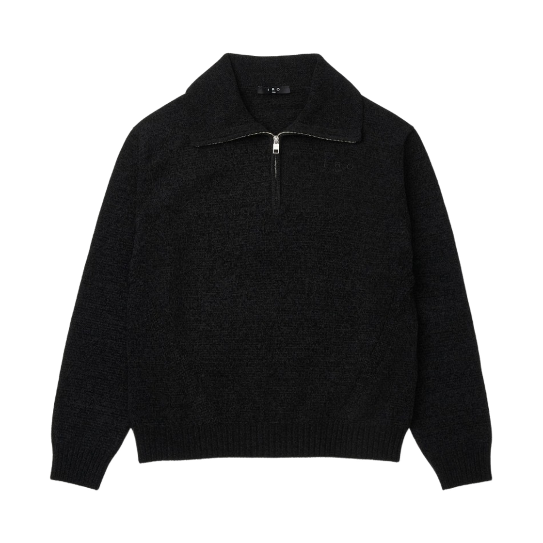 이로 실로 셔닐 하프집업 스웨터 블랙(Iro Silo Chenille Half-Zip Sweater Black) - 2