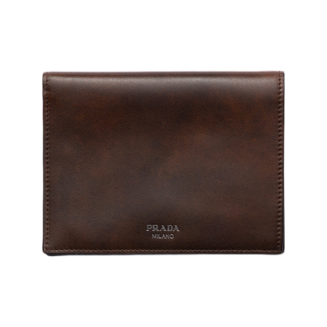 2MV034-2ZQ6-F0324 Prada Antiqued Leather Wallet Cocoa Brown