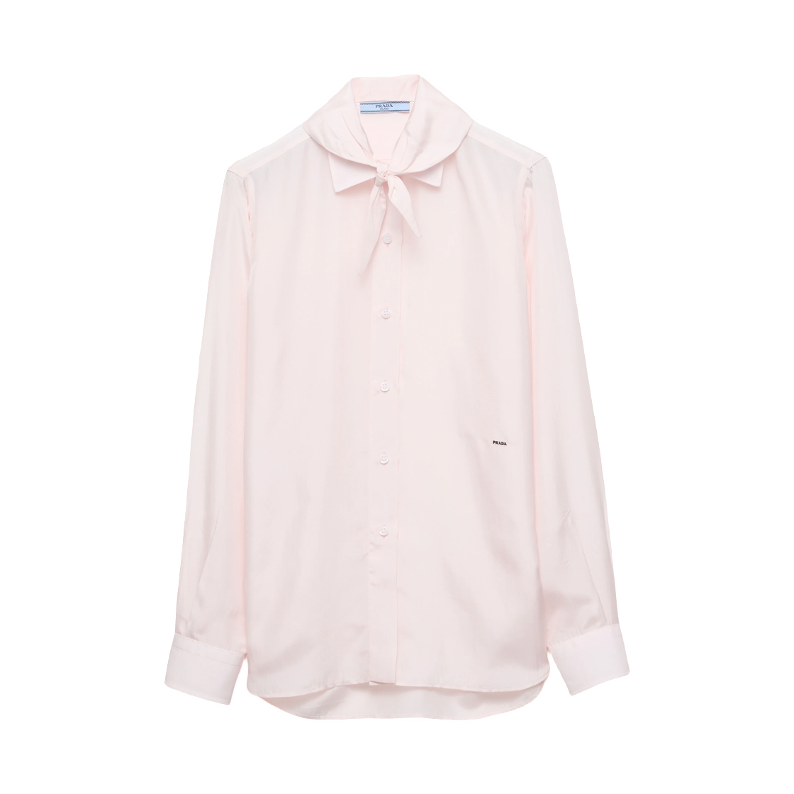 (W) 프라다 실크 포플린 셔츠 페탈 핑크((W) Prada Silk Poplin Shirt Petal Pink)