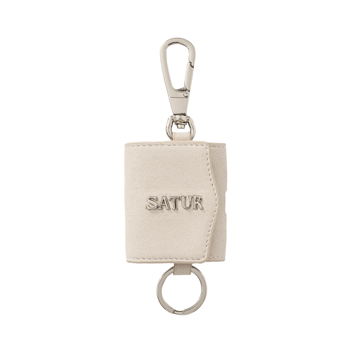 SA263UAK02BGE0 SATUR Synthetic Suede AirPods Case Keyring Beige