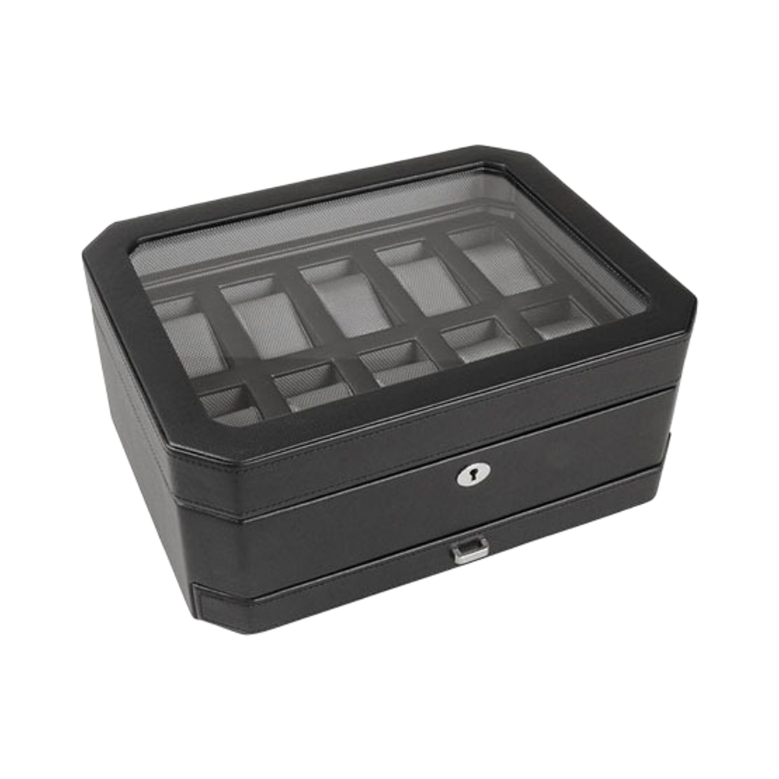 4586029 Wolf 1834 Heritage 10 Piece Watch Box with Draw Windsor Black