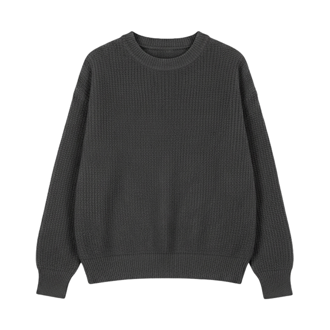 지크립 지크립 하찌조직 루즈핏 크루넥 니트 티셔츠 차콜(GCLIP Gclip Loose-Fit Crew Neck Knit T-Shirt Charcoal)