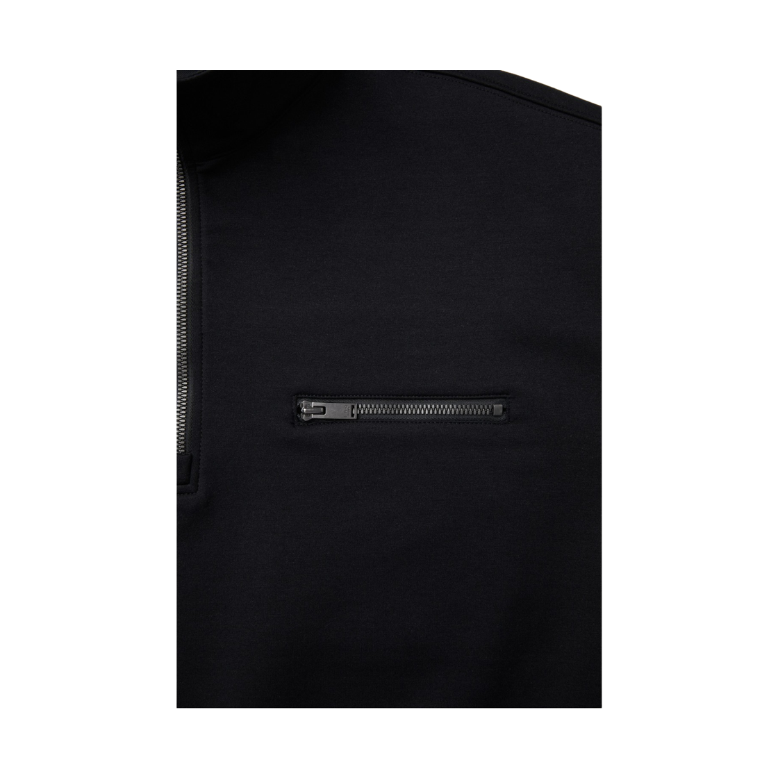 이로 미뉘 쿠션지 하프집업 티셔츠 블랙(Iro Minuit Cushion Fabric Half-Zip T-Shirt Black) - 5
