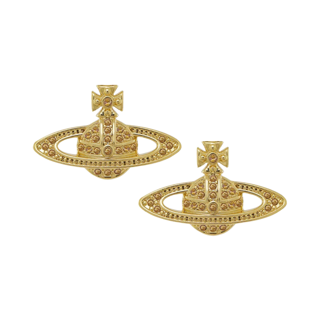 62020033-02R121 (W) Vivienne Westwood Mini Bas Relief Earrings Gold