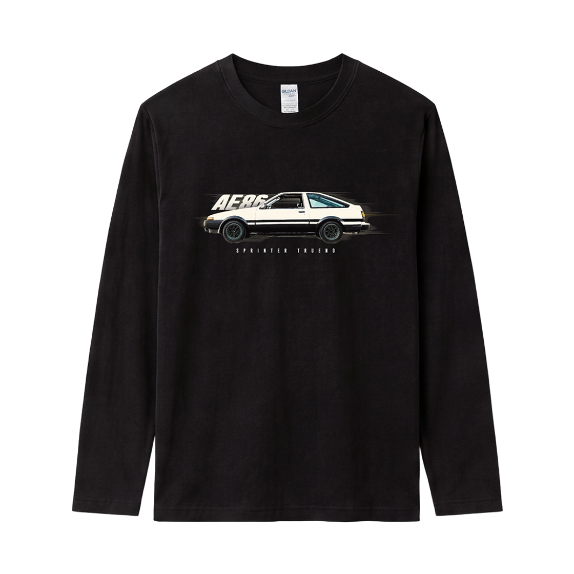 76400_Black Gildan X Vintage Collection AE86 Long Sleeve T-Shirt Black