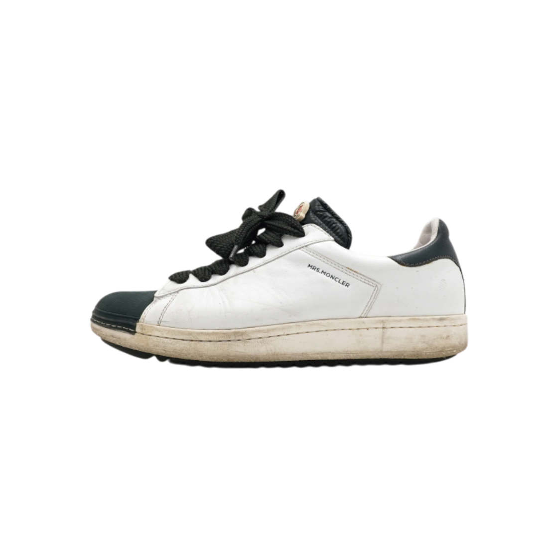ITWF9Q2AVWMS Moncler White Green Angeline Low-Top Sneakers