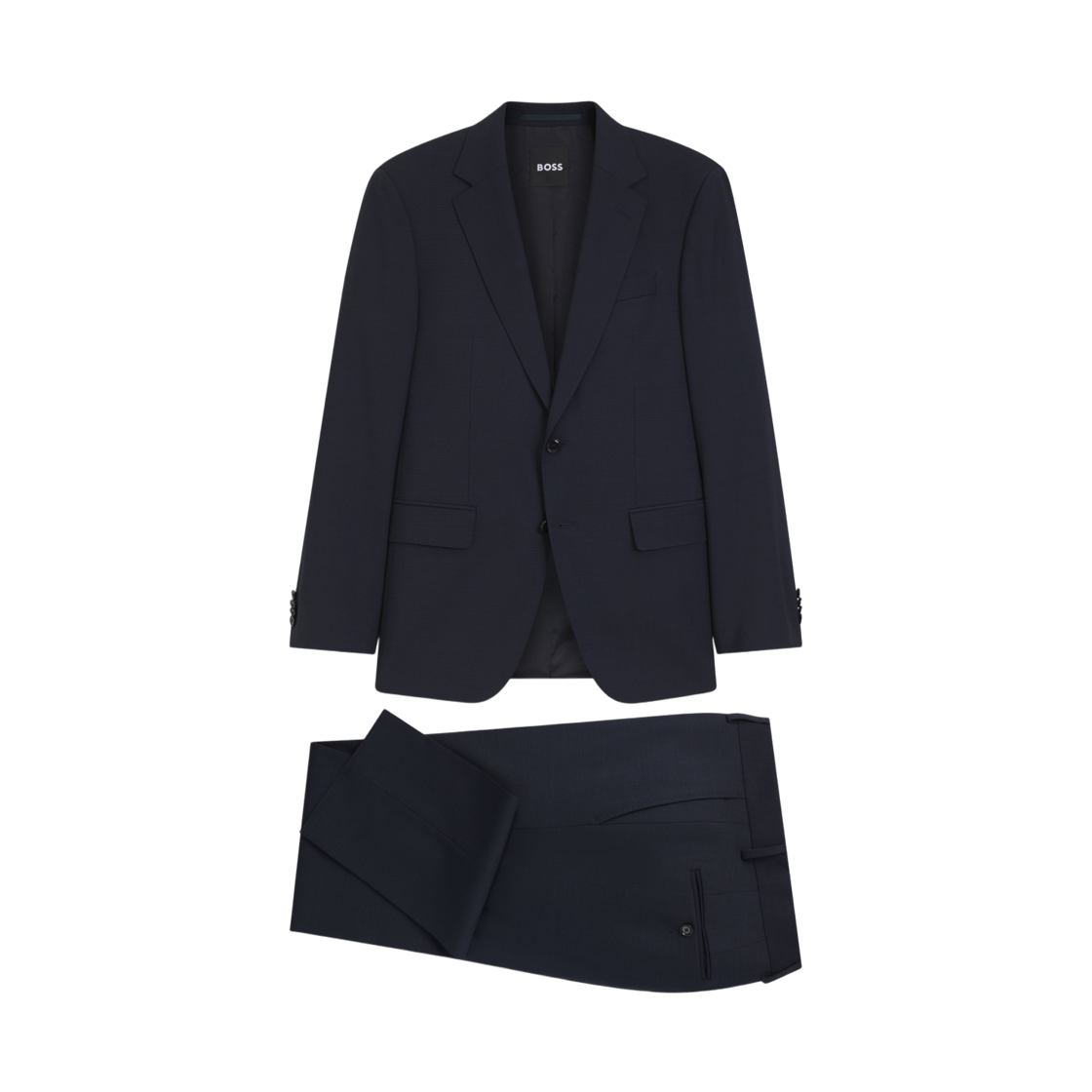 휴고 보스 버진 울 투피스 슬림 핏 수트 다크 블루(Hugo Boss Two Piece Slim Fit Suit In Virgin Wool Dark Blue)