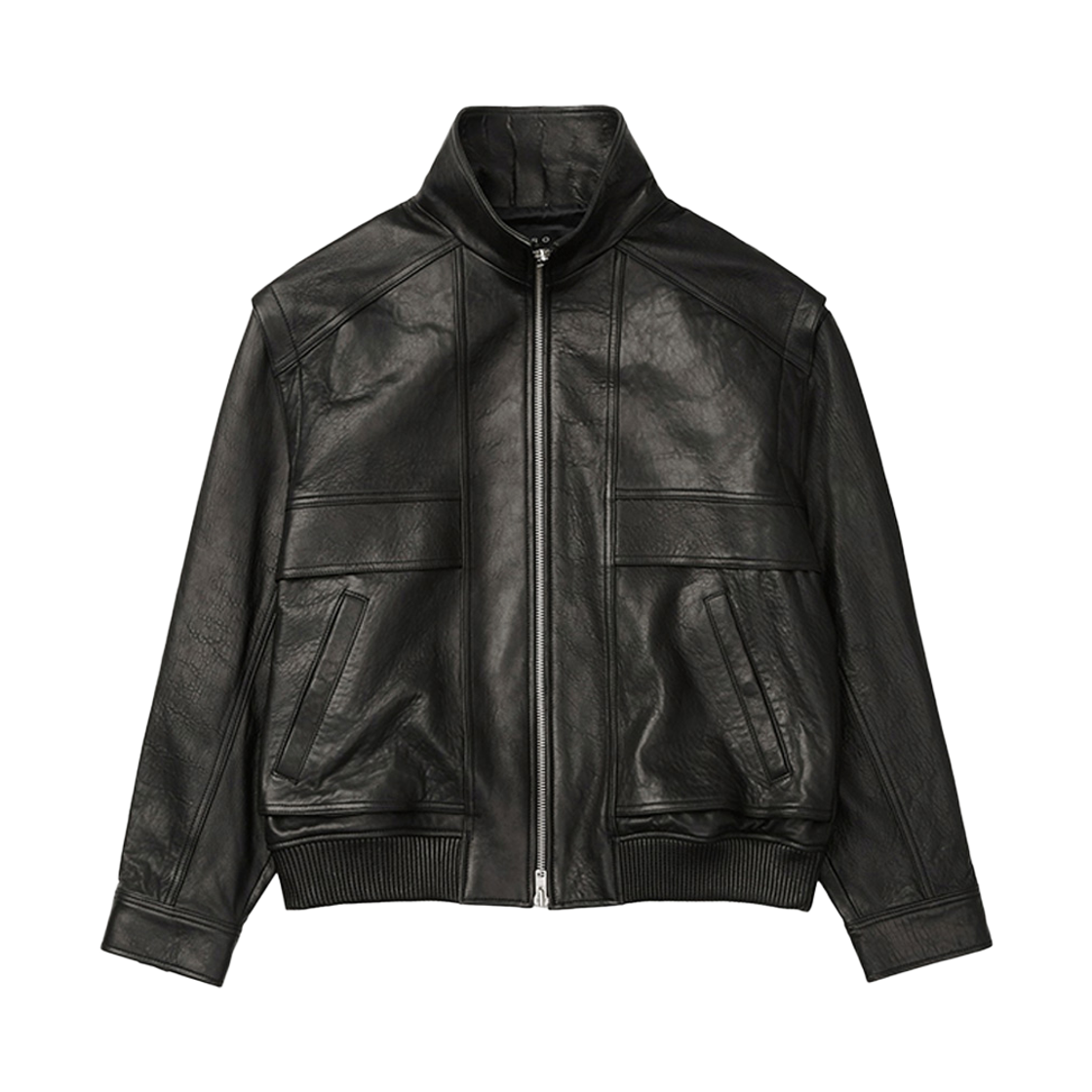이로 오 하이넥 가죽 점퍼 블랙(Iro Haut High Neck Leather Jumper Black)