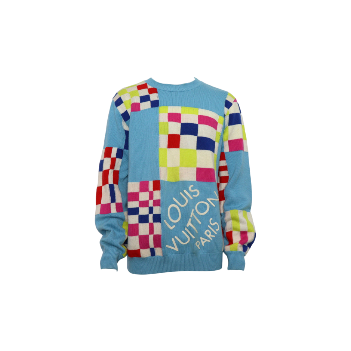 ITM553EWDV26 Louis Vuitton Multicolor Distorted Giant Damier Knit Sweater