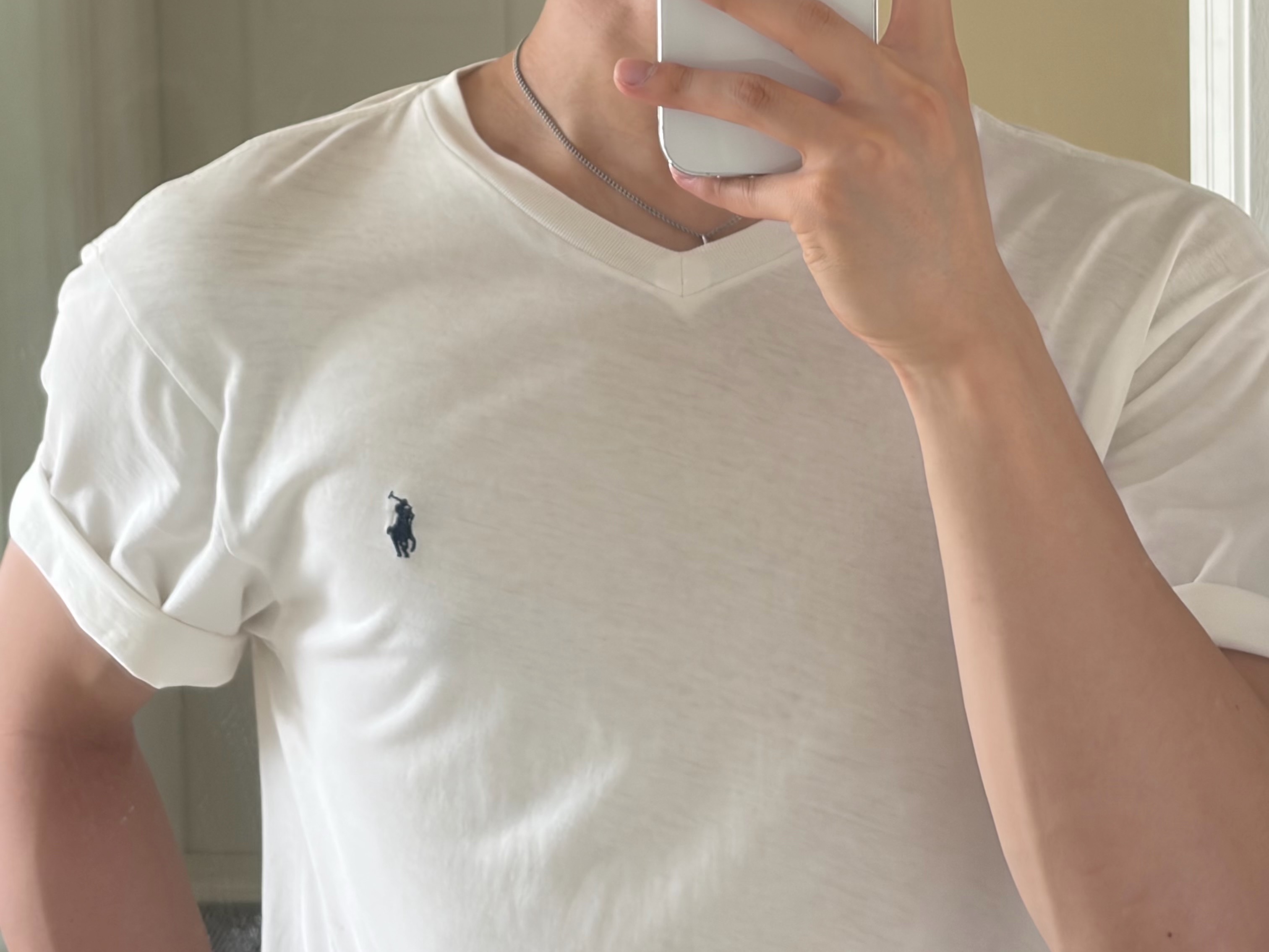 Polo Ralph Lauren Custom Slim Fit Jersey Crewneck T-Shirt White - 25FW 착용 스타일