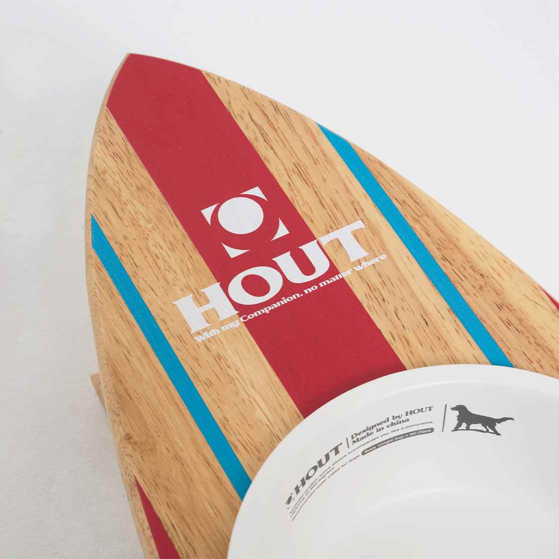 하웃 서핑보드 트윈 펫 밀 세트(HOUT Surfboard Twin Bowl Dog Feeder) - 2