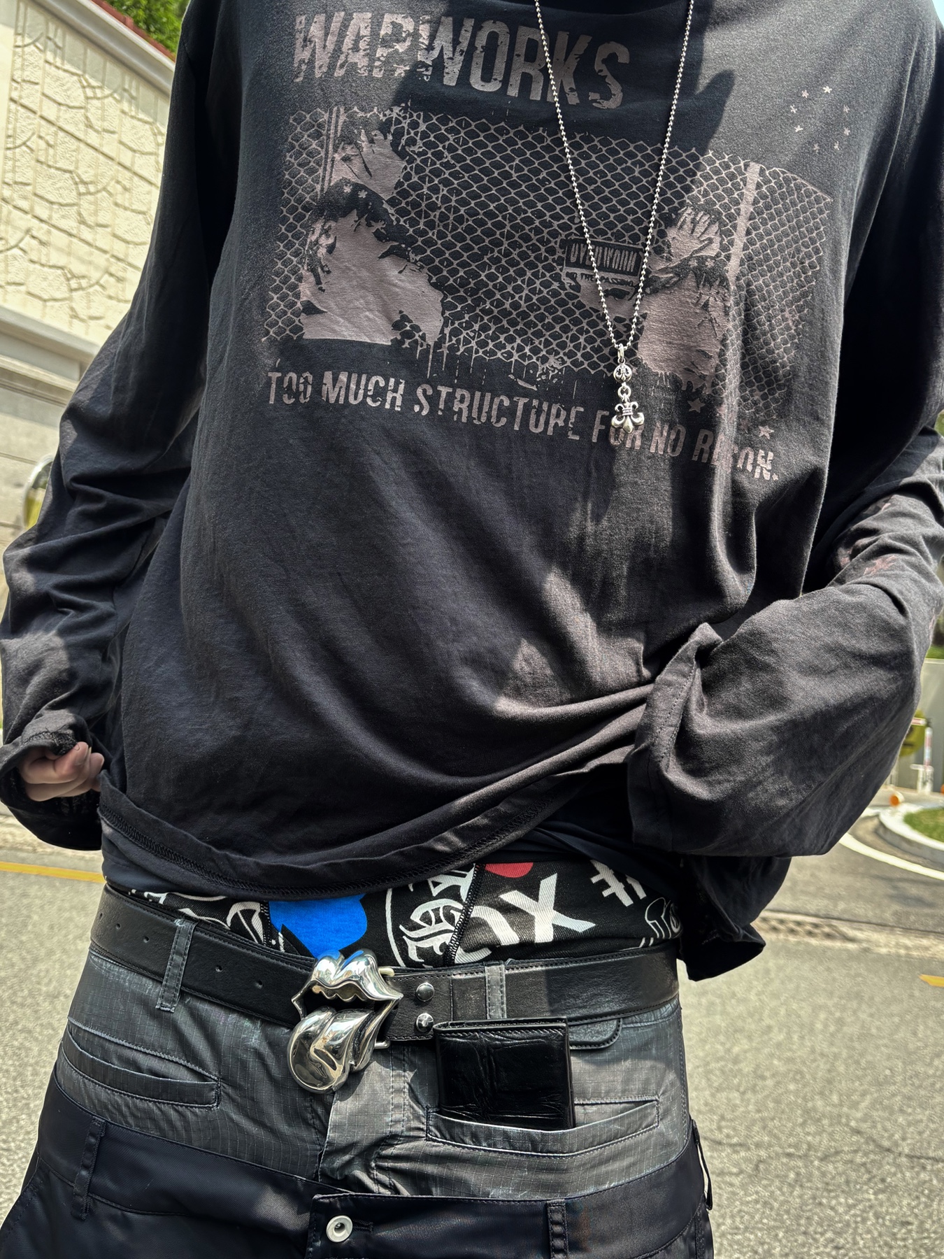 Wapworks Airflow Light Long Sleeve Black, Rick Owens Vintage Sneaks Black Milk 착용 스타일 - 4