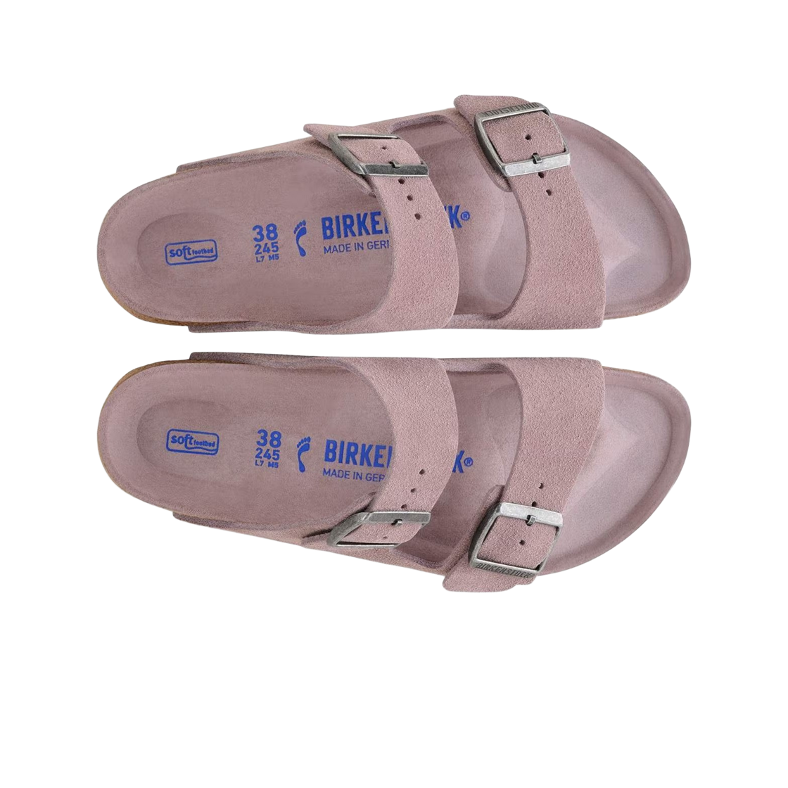 버켄스탁 아리조나 소프트 풋베드 페이디드 퍼플 토날 - 내로우(Birkenstock Arizona Soft Footbed Faded Purple Tonal - Narrow) - 2