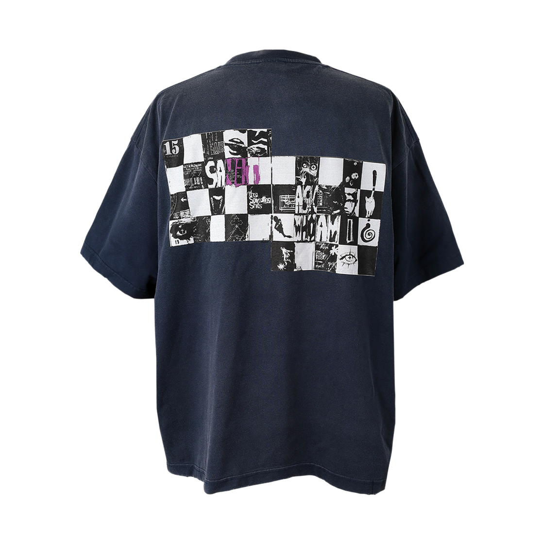 어웬드 스노우 워시드 체커 티셔츠 다크 네이비(Awende Snow Washed Checker T-Shirt Dark Navy) - 2