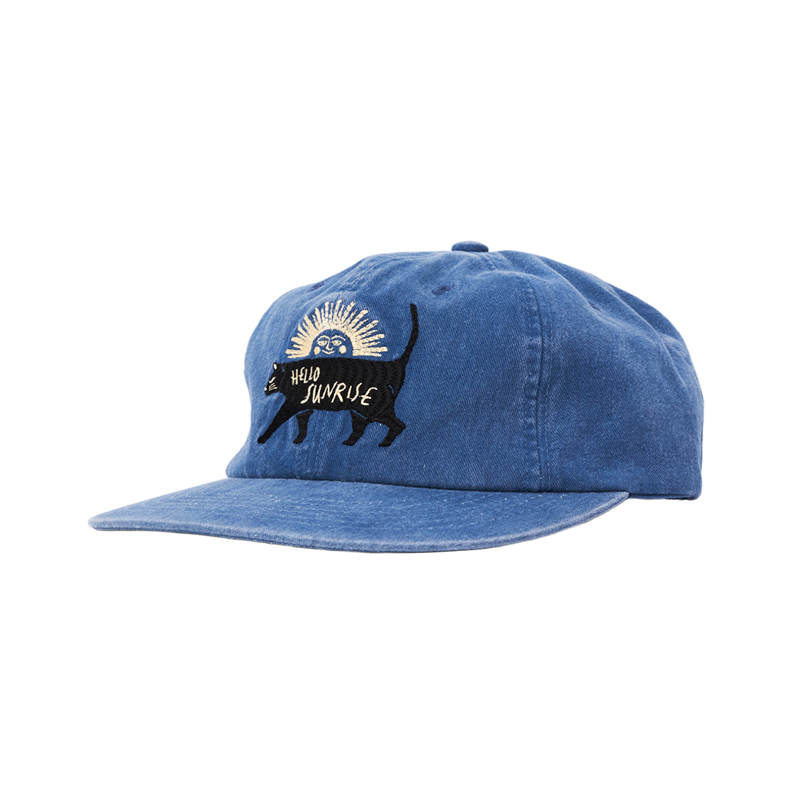 헬로선라이즈 워시드 빈티지 캣 로고 6패널 캡 빈티지 블루(Hello Sunrise Washed VTG Cat Logo 6panel Cap Vintage Blue) - 2