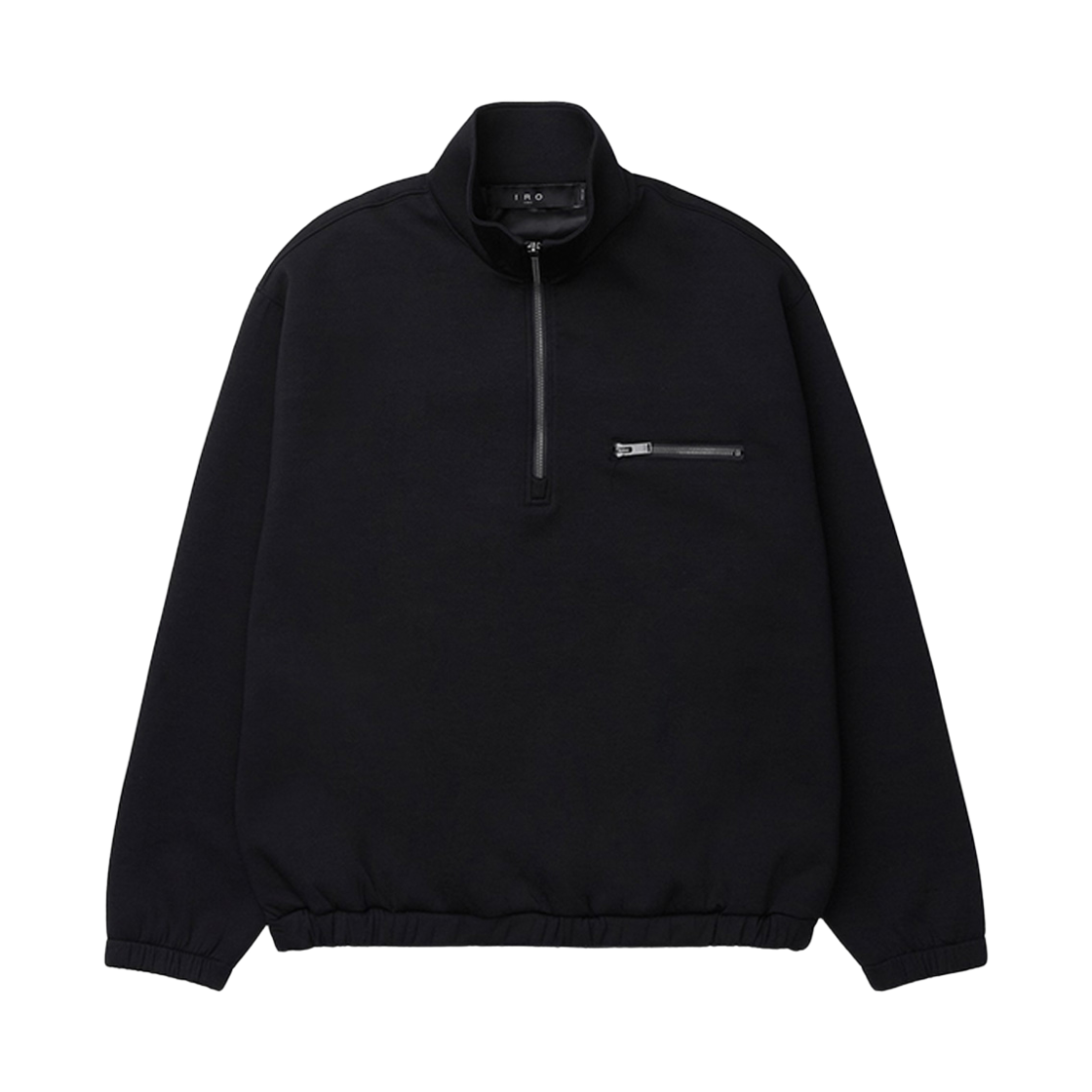 이로 미뉘 쿠션지 하프집업 티셔츠 블랙(Iro Minuit Cushion Fabric Half-Zip T-Shirt Black) - 1