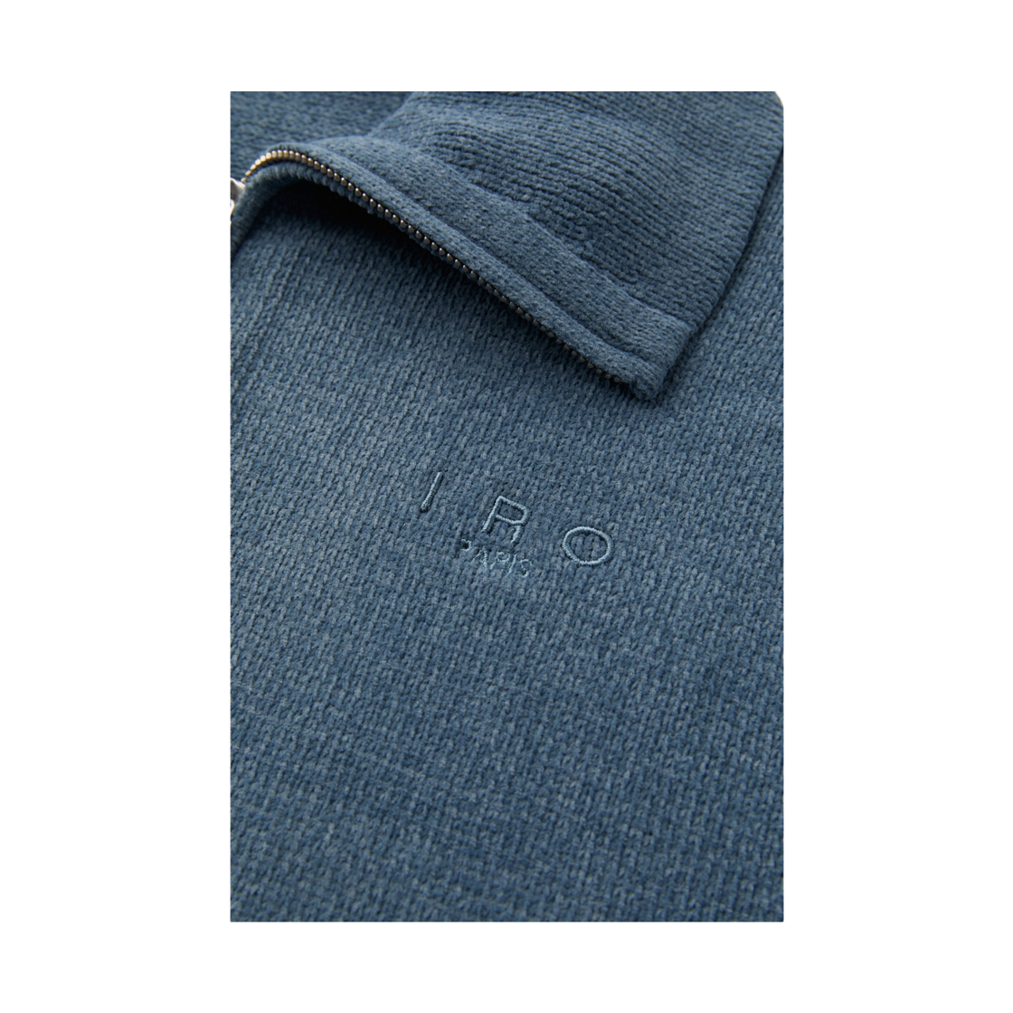 이로 실로 셔닐 하프집업 스웨터 블루(Iro Silo Chenille Half-Zip Sweater Blue) - 6