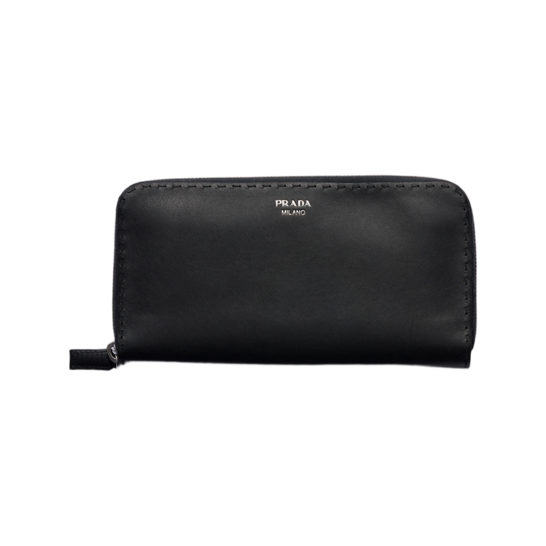 2ML317-2ZQ4-F0002 Prada Antiqued Leather Wallet Black