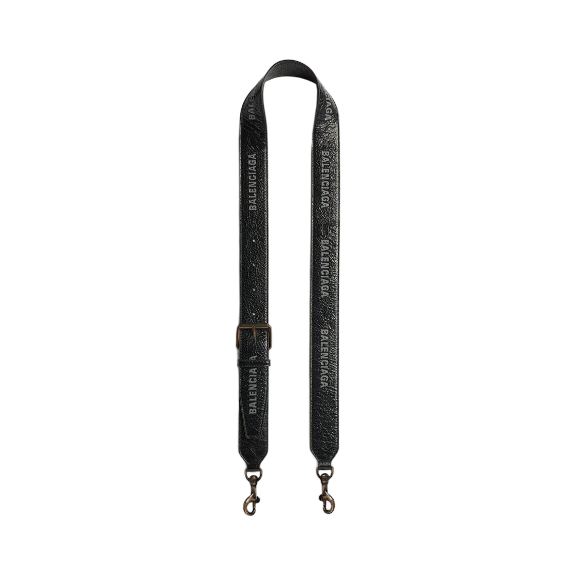 8733062ACMQ1061 Balenciaga Allover Logo Strap Black