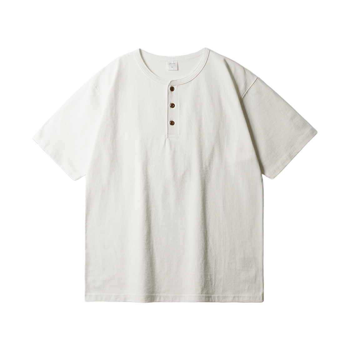 KJST2707_ivory_29 JEMUT Round Henry Neck Short Sleeve Ivory KJST2707