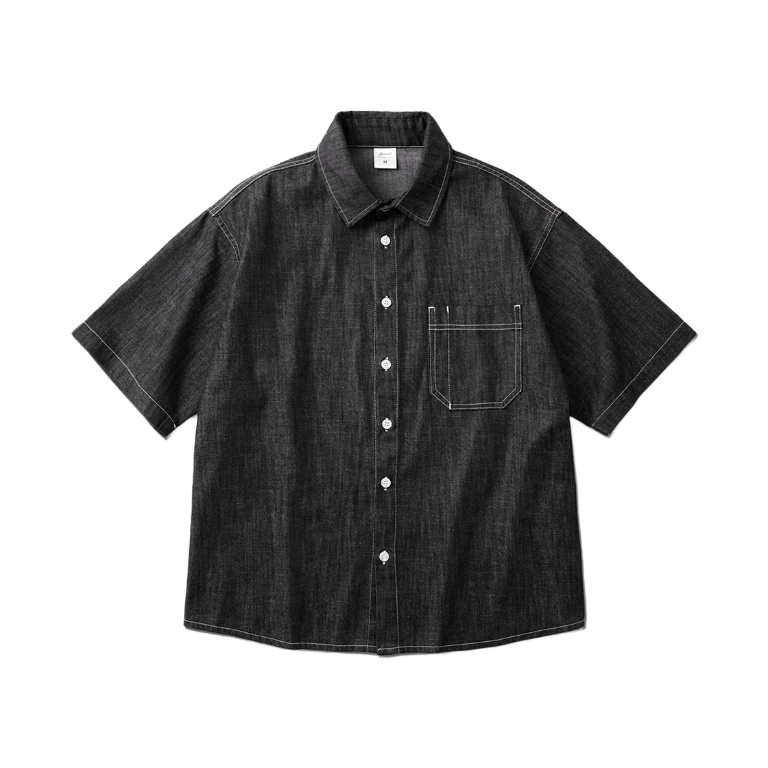 제멋 플린트 데님 반팔셔츠 블랙 BJSS2644(JEMUT Flint Denim Short Sleeved Shirt Black BJSS2644)