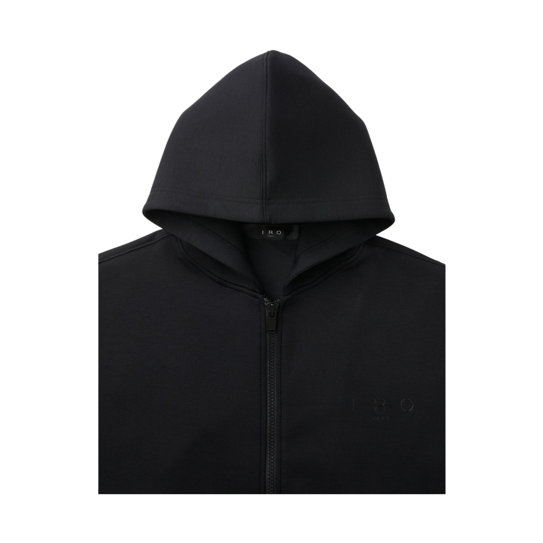 이로 브왈 쿠션지 후드 집업 티셔츠 블랙(Iro Voile Cushion Fabric Hood Zip-Up T-Shirt Black) - 4