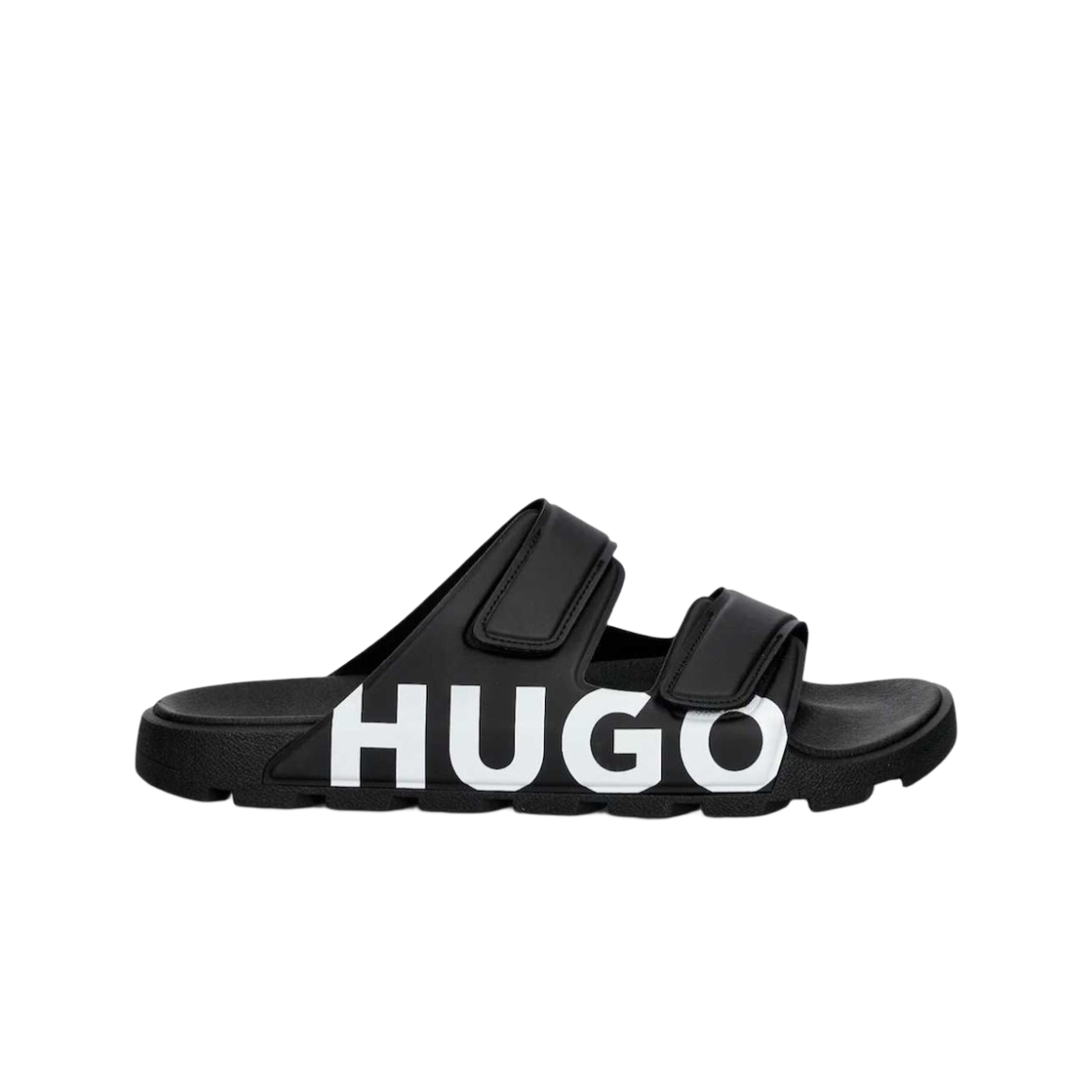 휴고 보스 더블 터치 클로저 스트랩 로고 샌들 블랙(Hugo Boss Logo Sandals with Double Touch Closure Straps Black) - 1