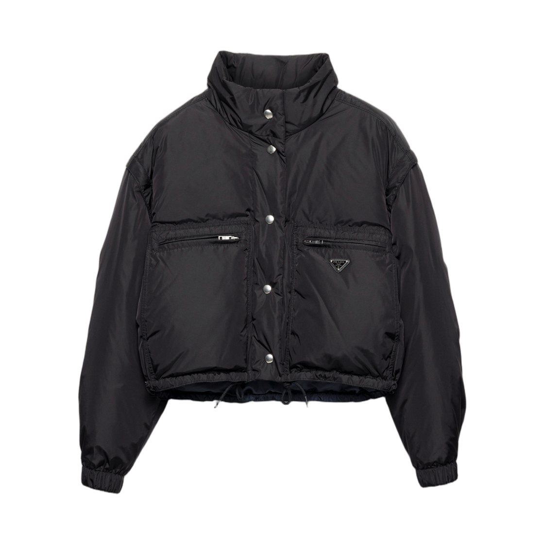 (W) 프라다 라이트웨이트 리나일론 크롭 다운 자켓 블랙((W) Prada Lightweight Re-Nylon Cropped Down Jacket Black)