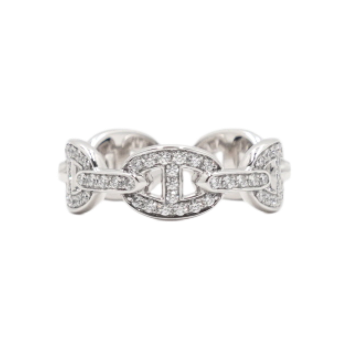 ITVNSP5BUFFU Hermes H120647B 18K White Gold 100P Diamond 0.64CT Enchainee Ring