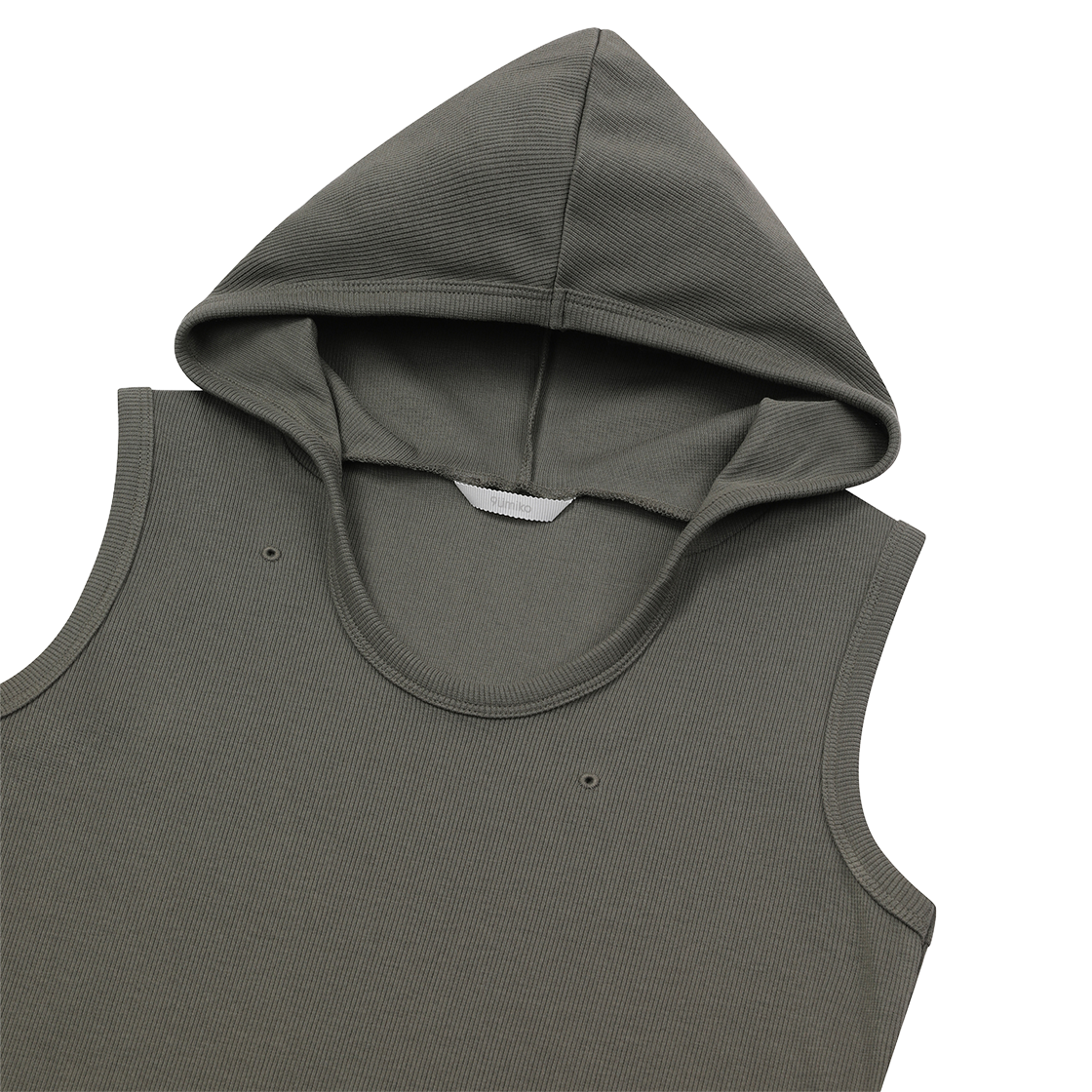 구미코 모기 후드 나시 카키(9umiko Mosquito Hoodie Sleeveless Khaki) - 3