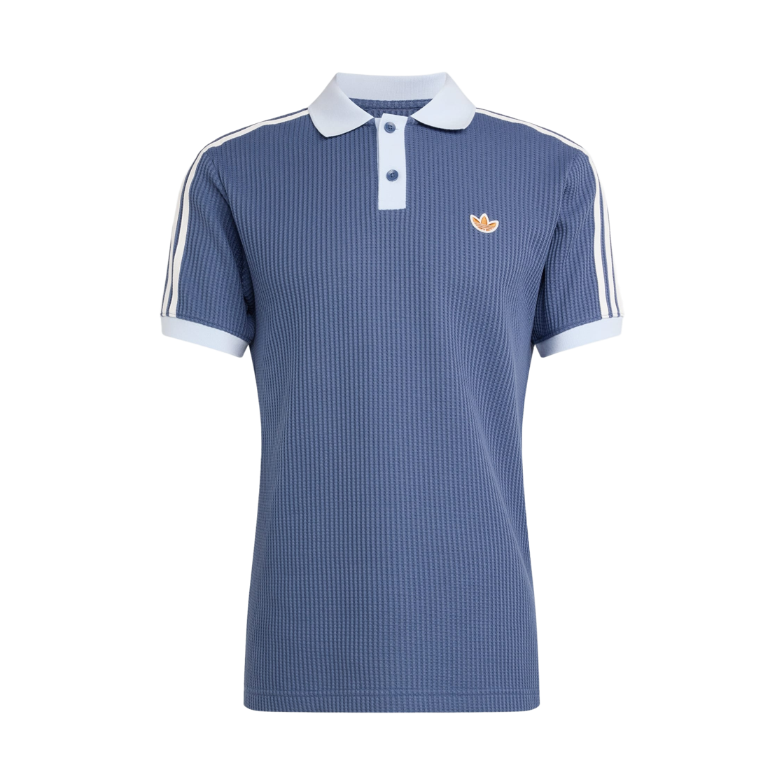 KX1230 Adidas Originals Waffle Knit Polo Shirt Preloved Ink - KR Sizing