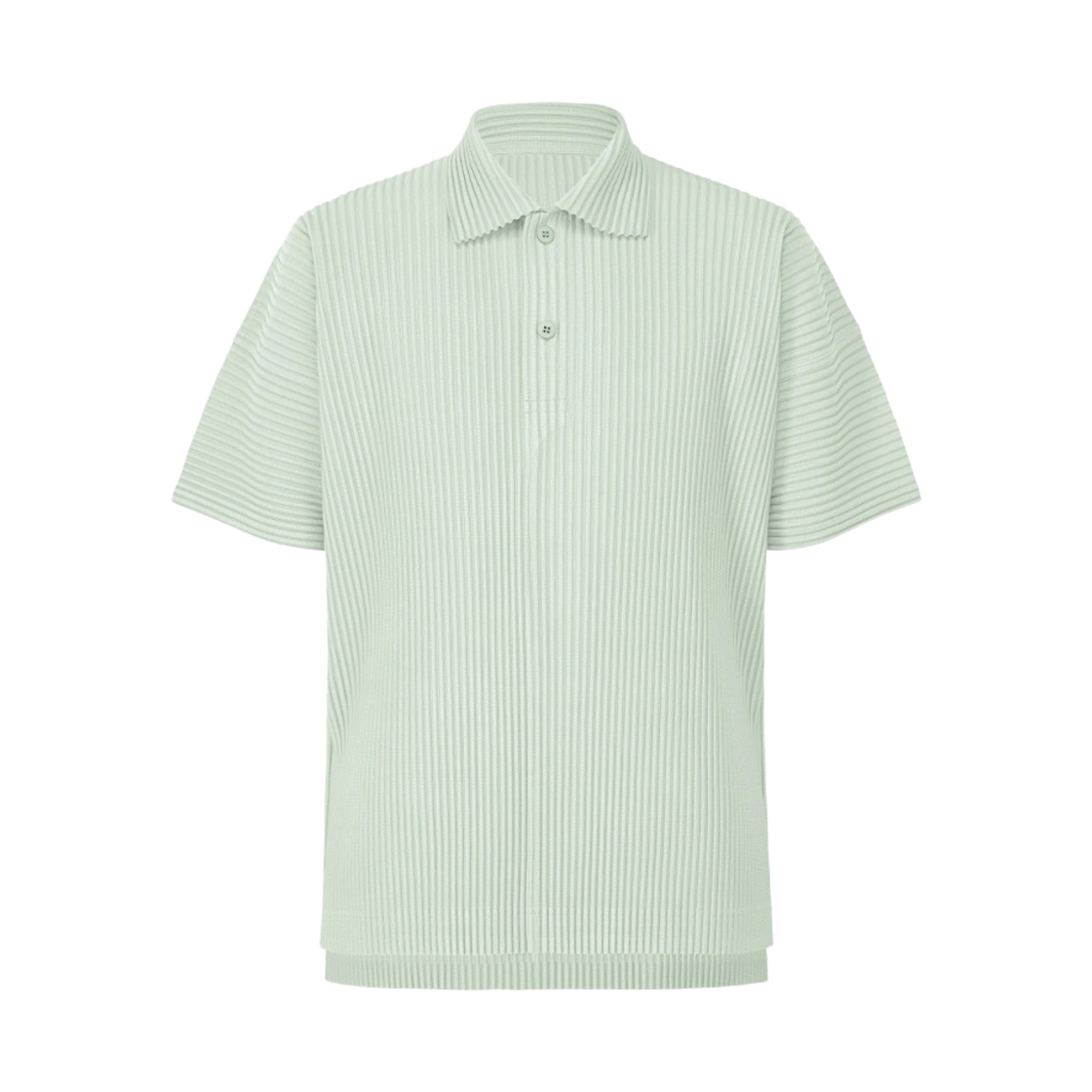 HP66-JM061-70 Homme Plisse Issey Miyake MC June Short Sleeve Polo Shirt Boboli Moss Ash