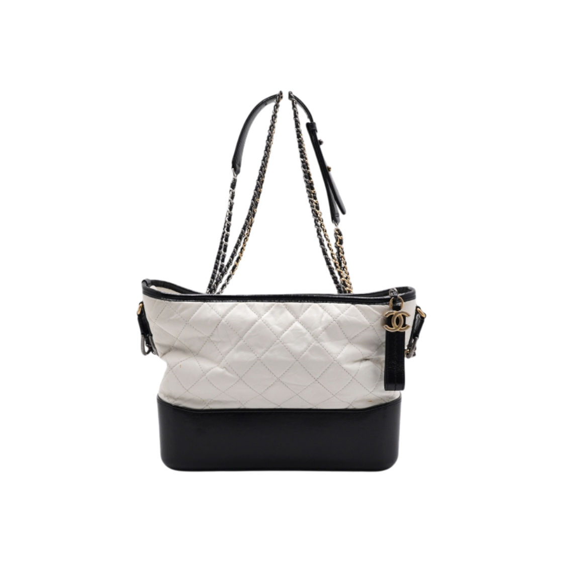 ITQ639CULTLW Chanel A93824 White Gabrielle Quilted Medium Hobo Shoulder Bag