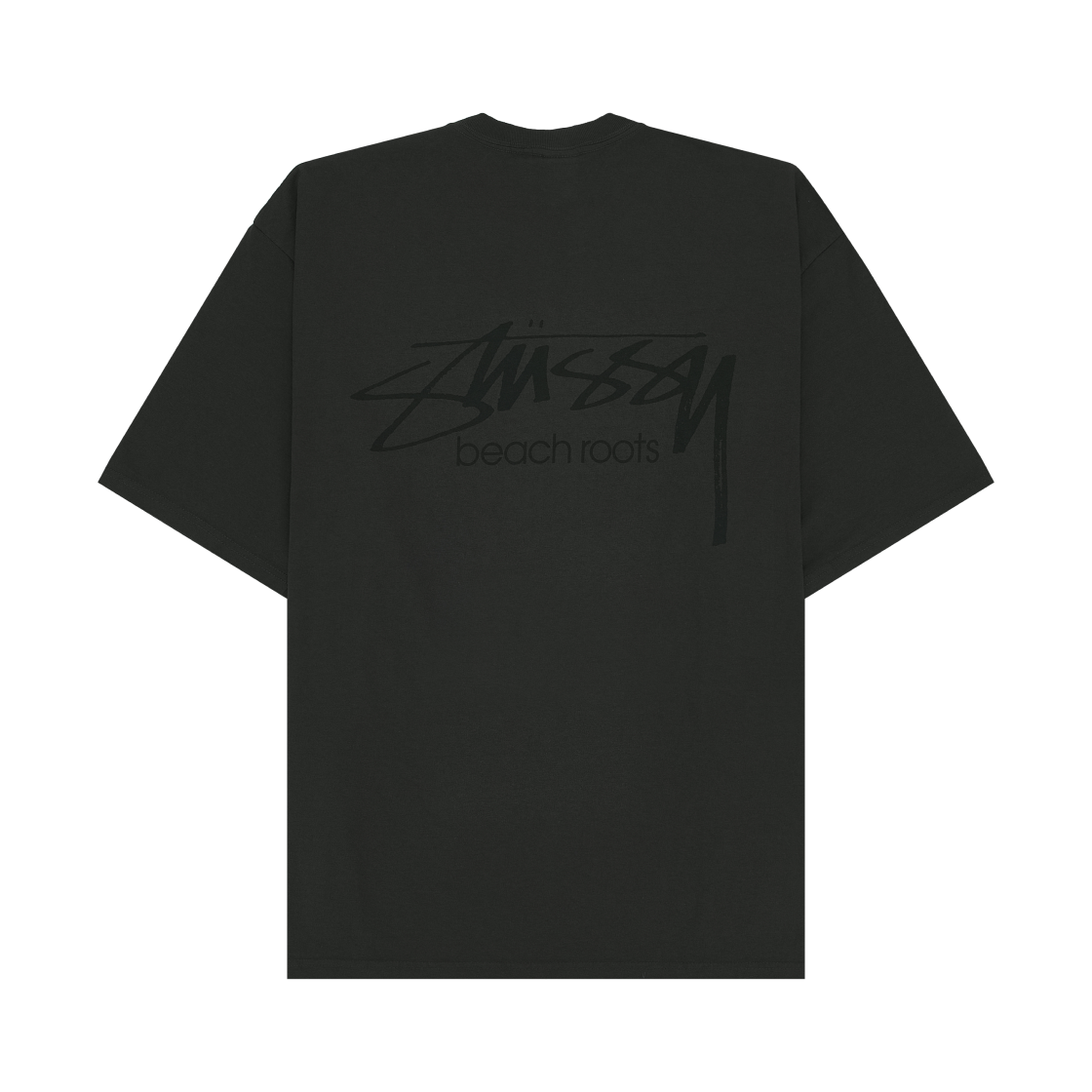 1905198 Stussy Beach Roots Pigment Dyed T-Shirt Faded Black