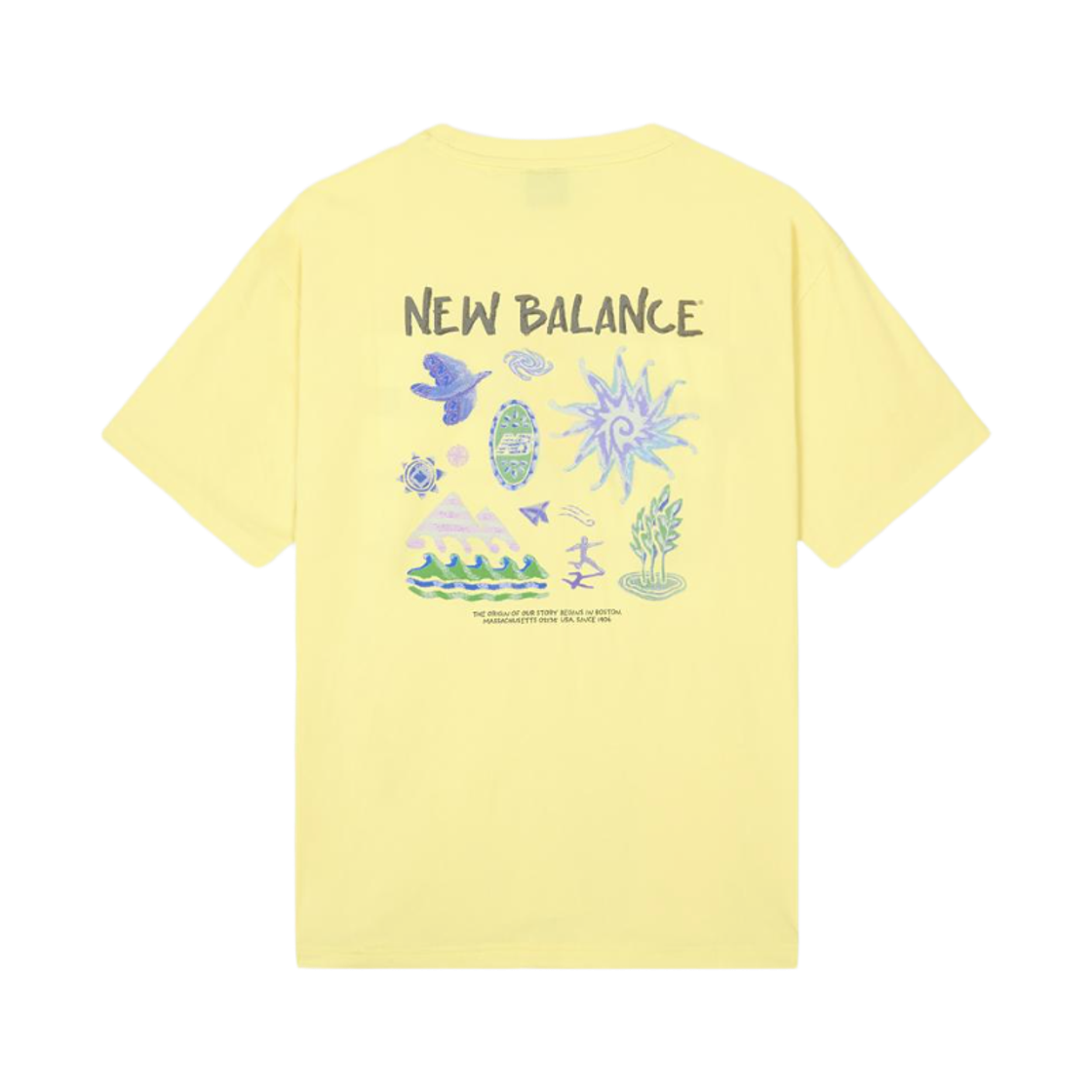 NBNEG31643-30 New Balance Sunny Rainy Illust Short Sleeve T-Shirt Yellow