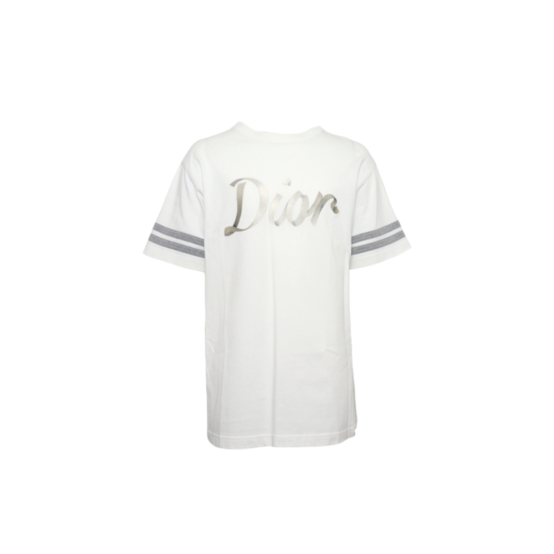 ITUKQVA5J3BA Dior White Logo Print Stripe Men Short Sleeve T-Shirt