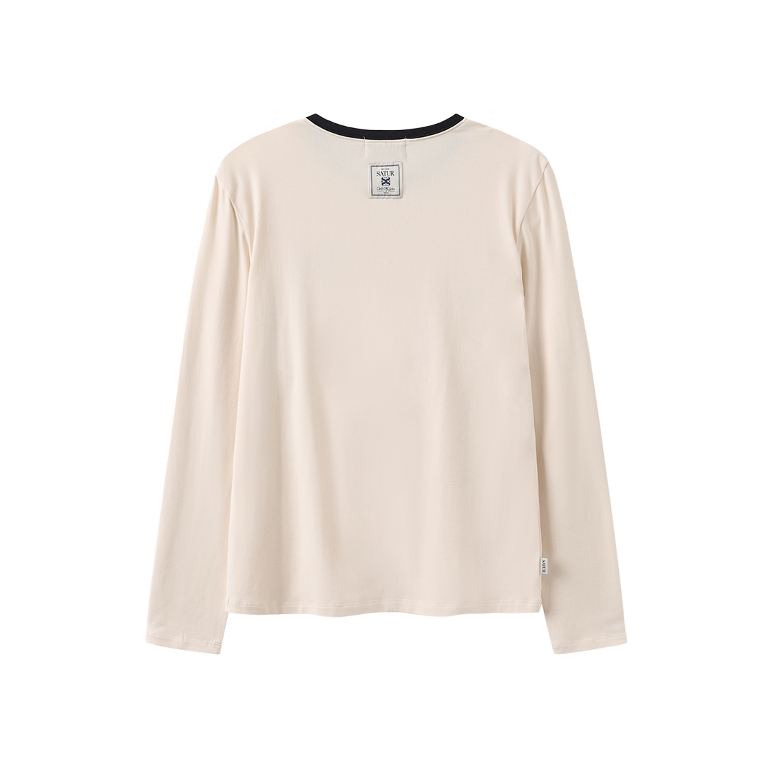 세터 우먼 베이직 롱 슬리브 크림 블랙(SATUR W Basic Long Sleeve Cream Black) - 2